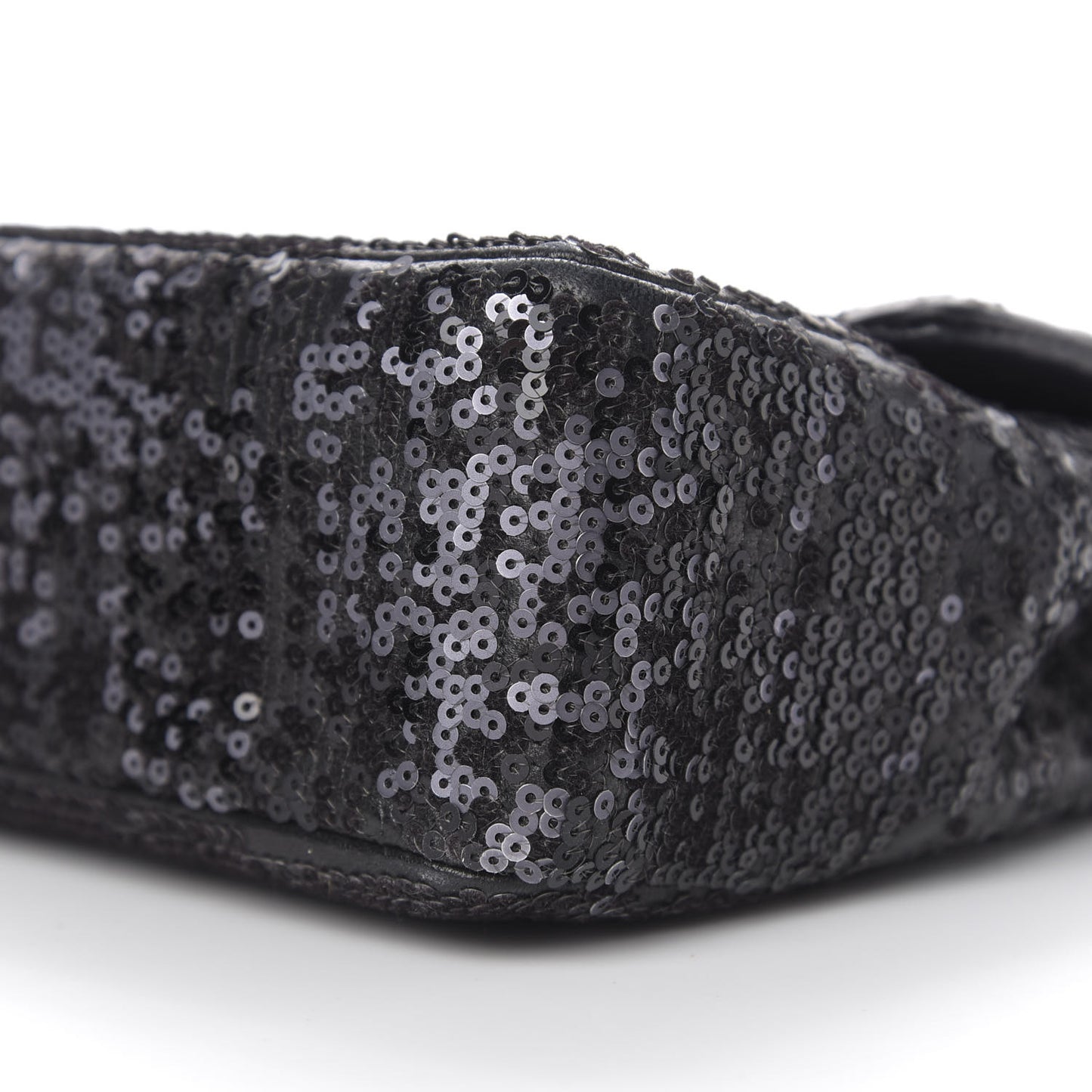 Sequin Lambskin Medium Moonlight on Water Flap Black