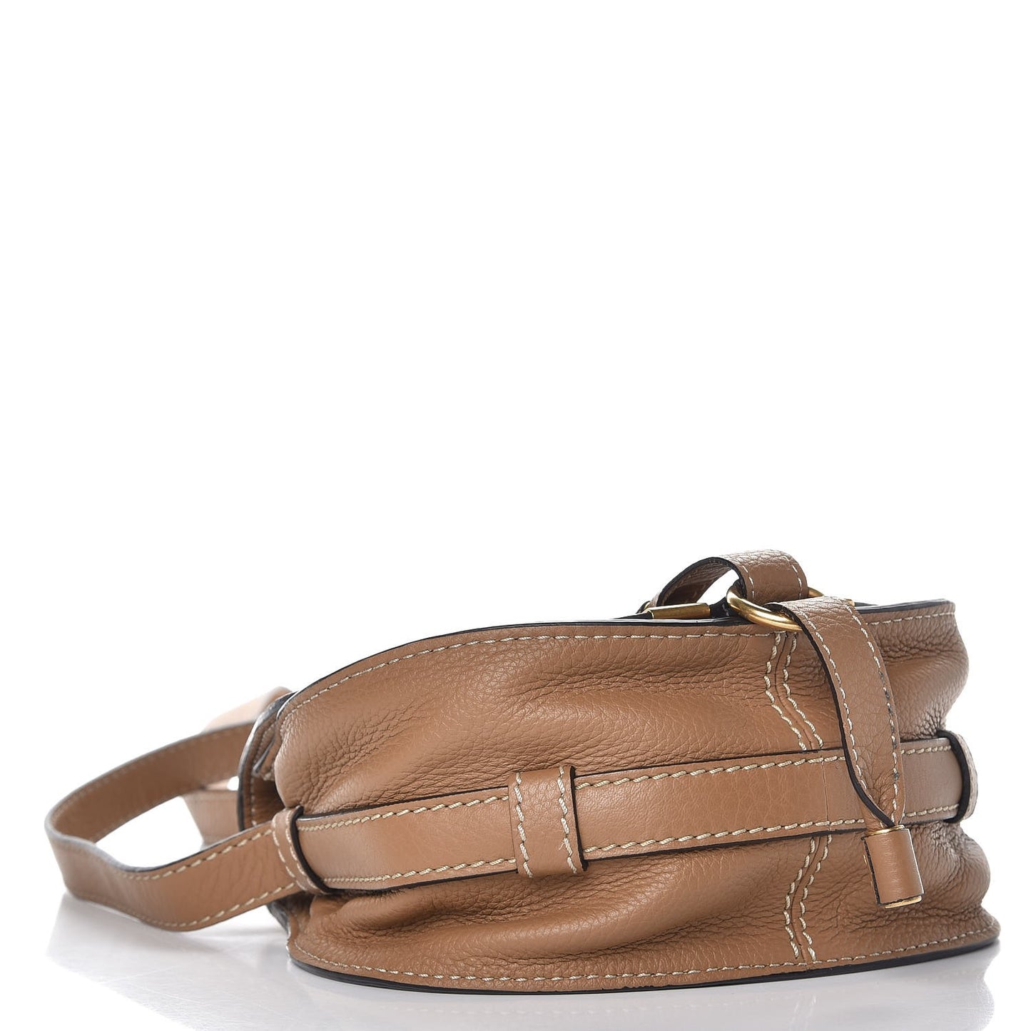 Calfskin Mini Marcie Round Crossbody Bag Nut