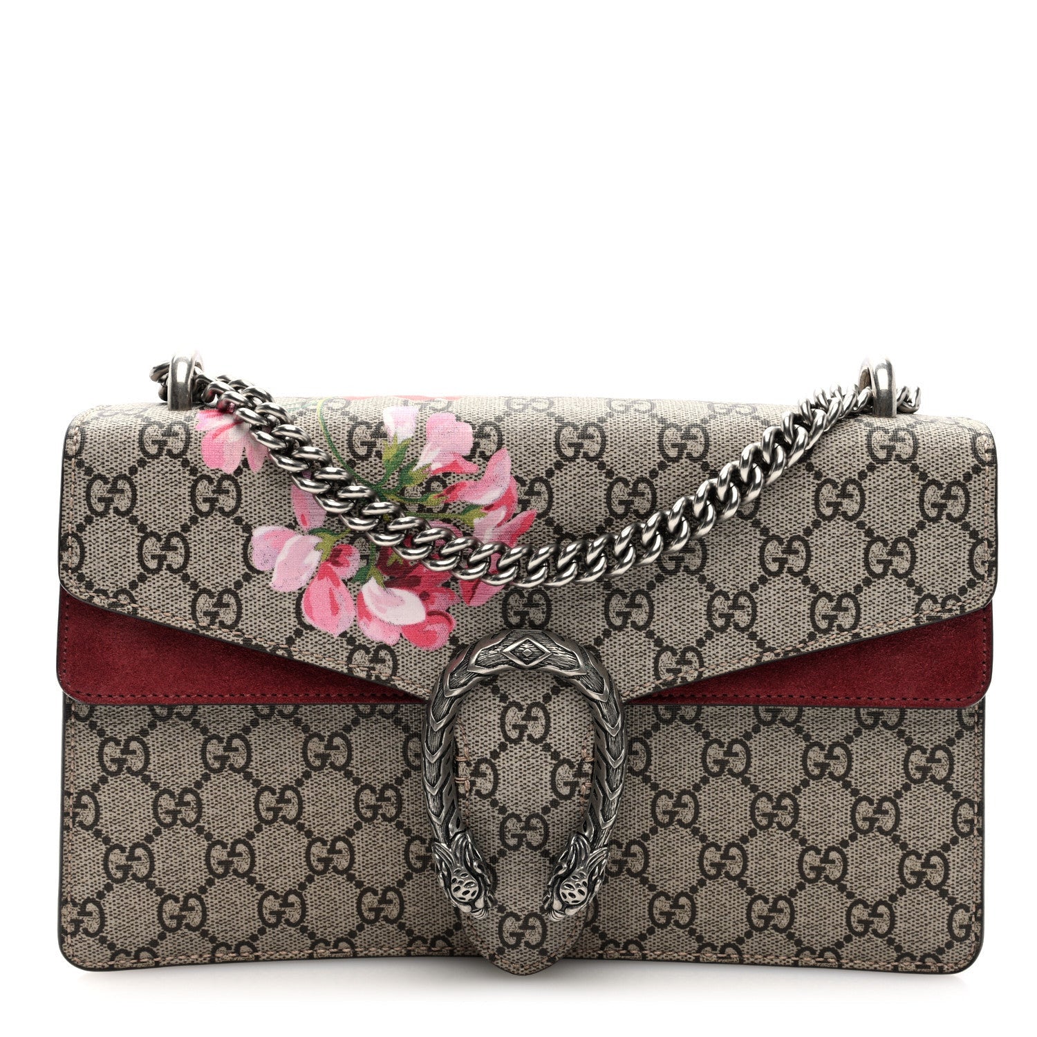Gucci GG Supreme Monogram Blooms Small Dionysus Shoulder Bag Beige Multicolor Dry Rose 1 of 7