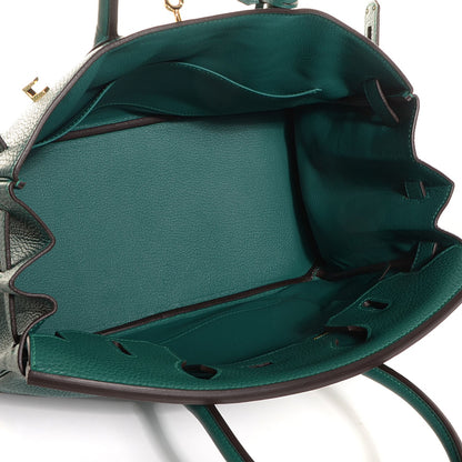 Hermes Taurillon Clemence Birkin 30 Malachite 6 of 19