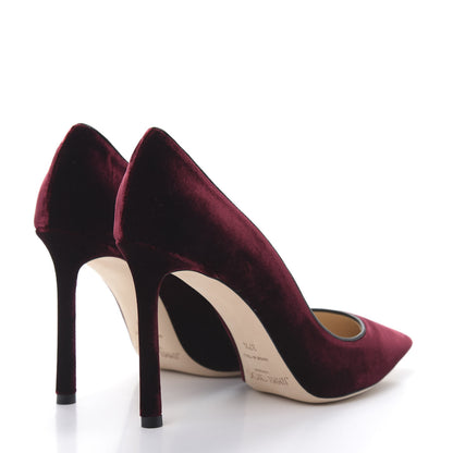 Jimmy Choo Velvet Romy 100 Pumps 37.5 Bordeaux 4 of 10