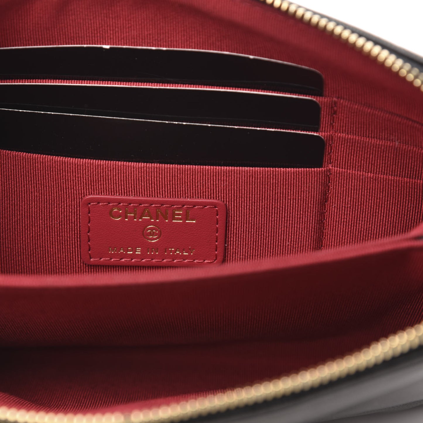 Shiny Goatskin Quilted Small Chanel 19 Pouch With Handle Black