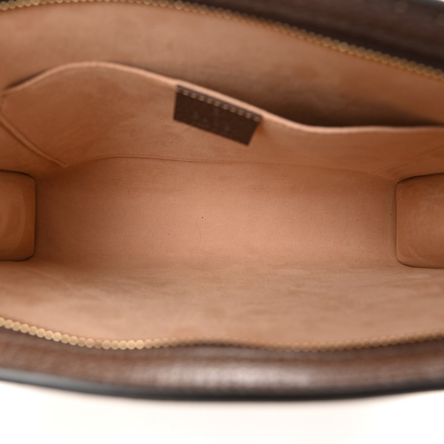 GG Supreme Monogram Web Ophidia Pouch Brown