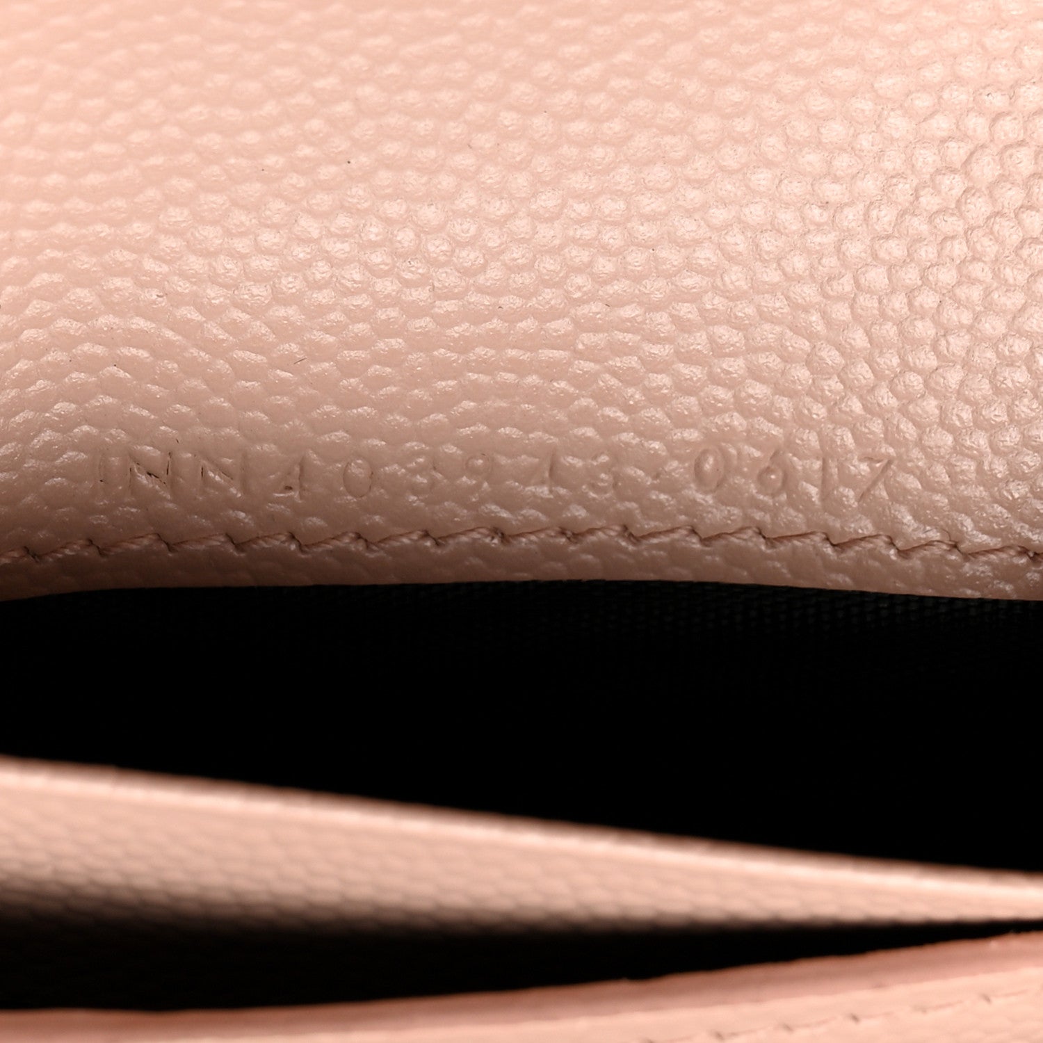 Saint Laurent Grain De Poudre Matelasse Chevron Monogram Compact Tri Fold Wallet Pale Pink 7 of 7