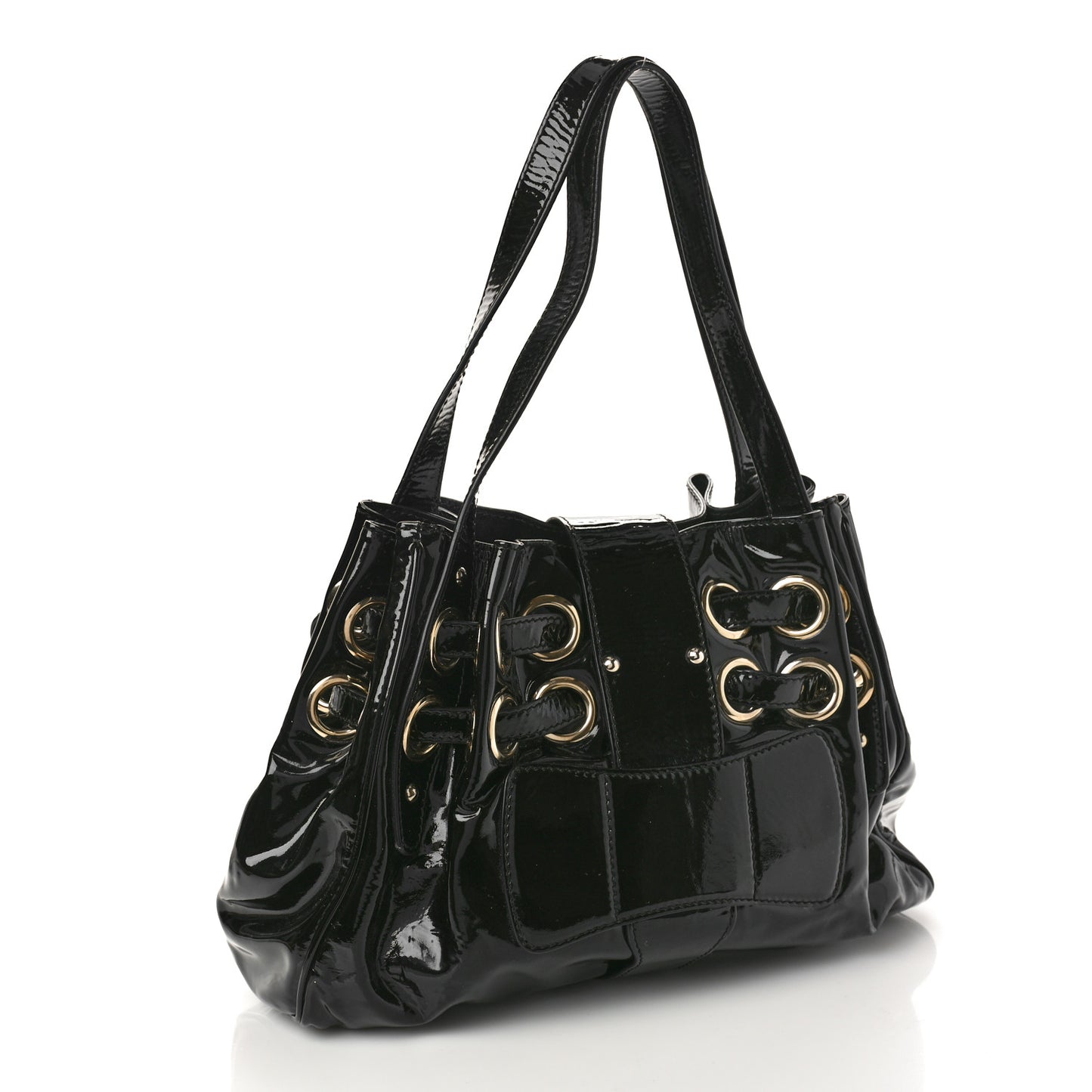 JIMMY CHOO Crushed Patent Ramona Black