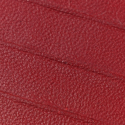 Chanel Lambskin Camellia Embossed Yen Wallet Dark Red 9 of 9