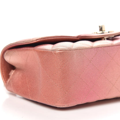 Chanel Metallic Lambskin Quilted Ombre Mini Rectangular Flap Pink 8 of 11