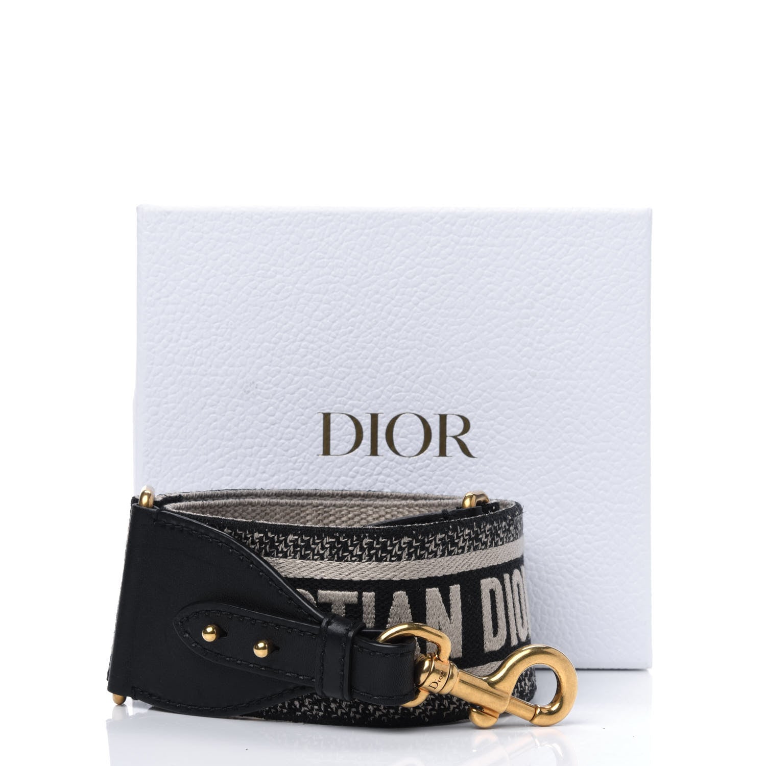 Christian Dior Canvas Embroidered Shoulder Strap Black 8 of 8