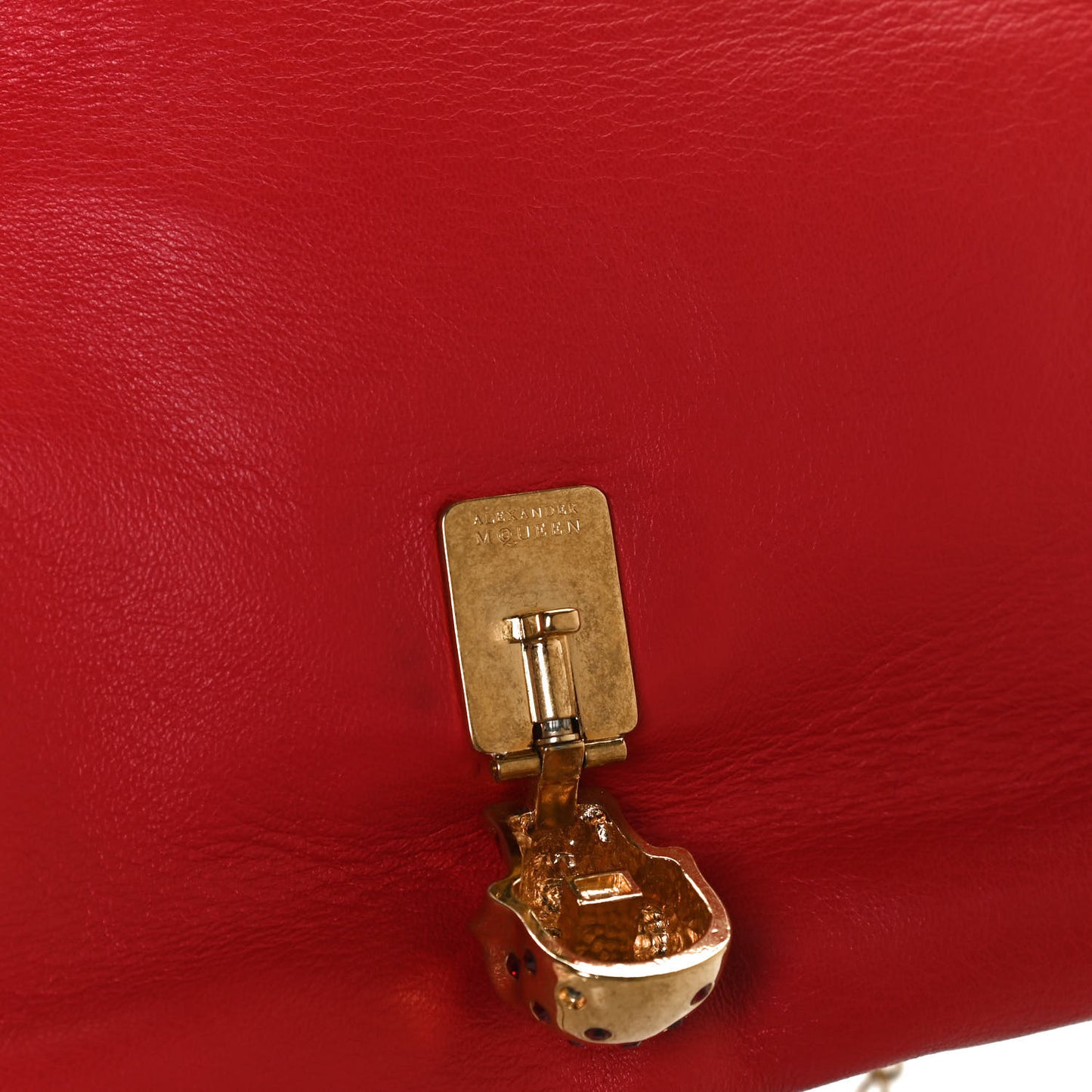 Calfskin Skull Crossbody Bag Red