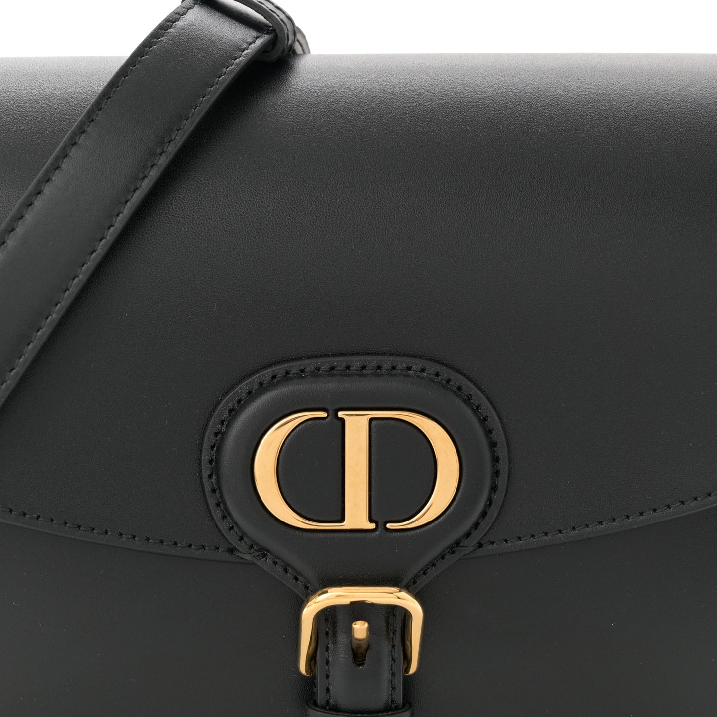 Box Calfskin Medium Bobby Flap Black