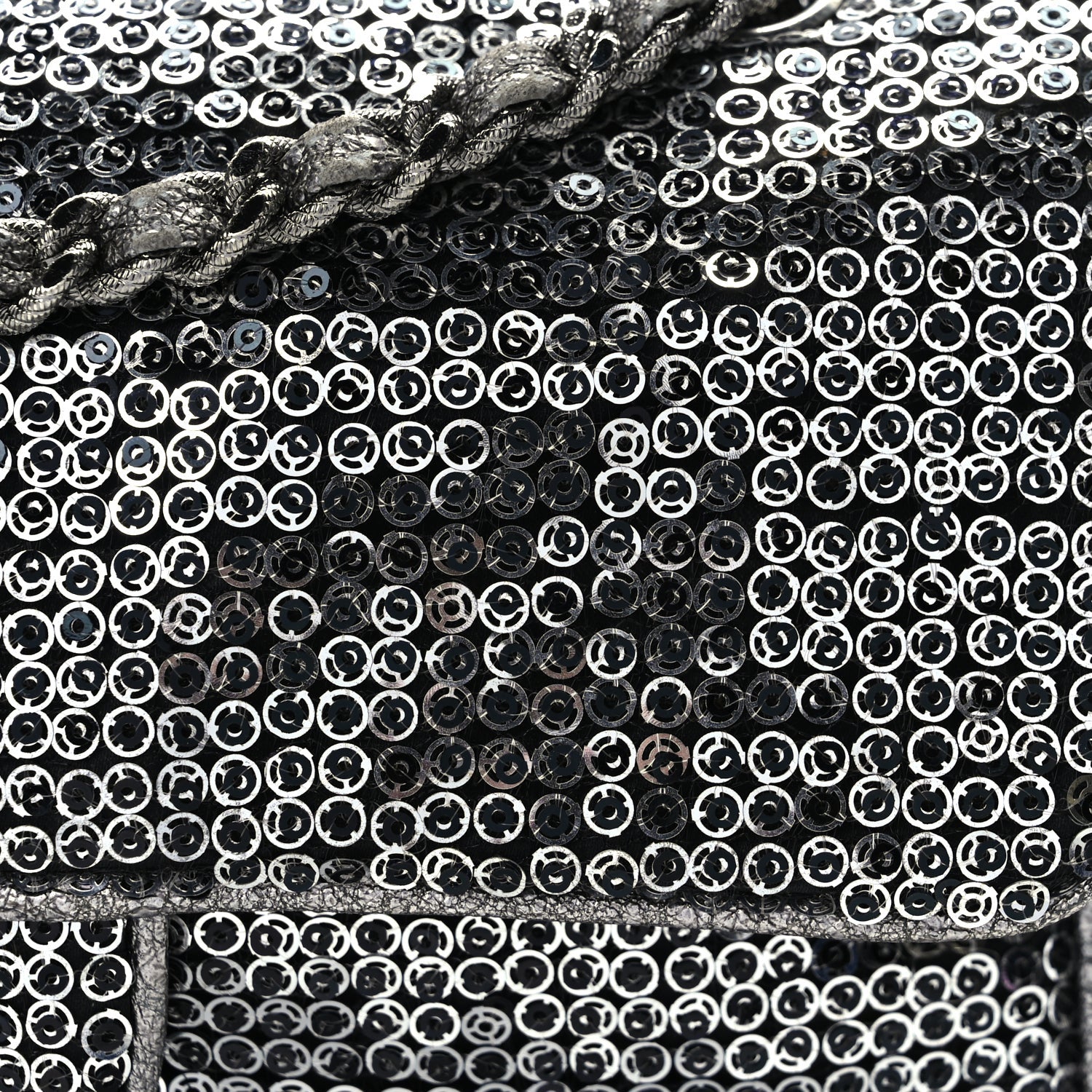 Chanel Sequin Medium Single Flap Dark Silver 8 of 17