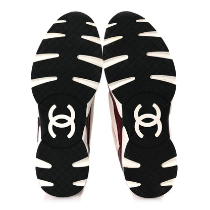 Chanel Calfskin CC Sneakers 39.5 Light Burgundy White Pink 7 of 9