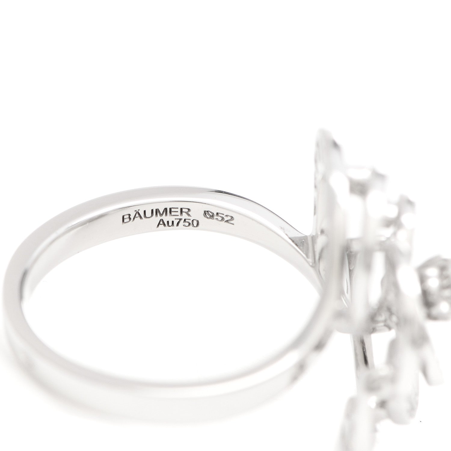 Chanel 18K White Gold Diamond Fil de Camelia Ring 52 6 6 of 6