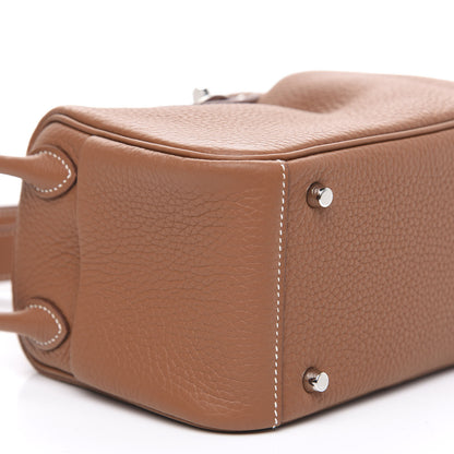 Hermes Taurillon Clemence Mini Lindy 20 Gold 6 of 8