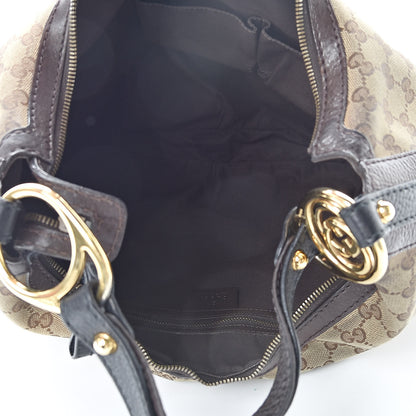 Gucci Monogram Medium Interlocking Hobo Dark Brown 5 of 12