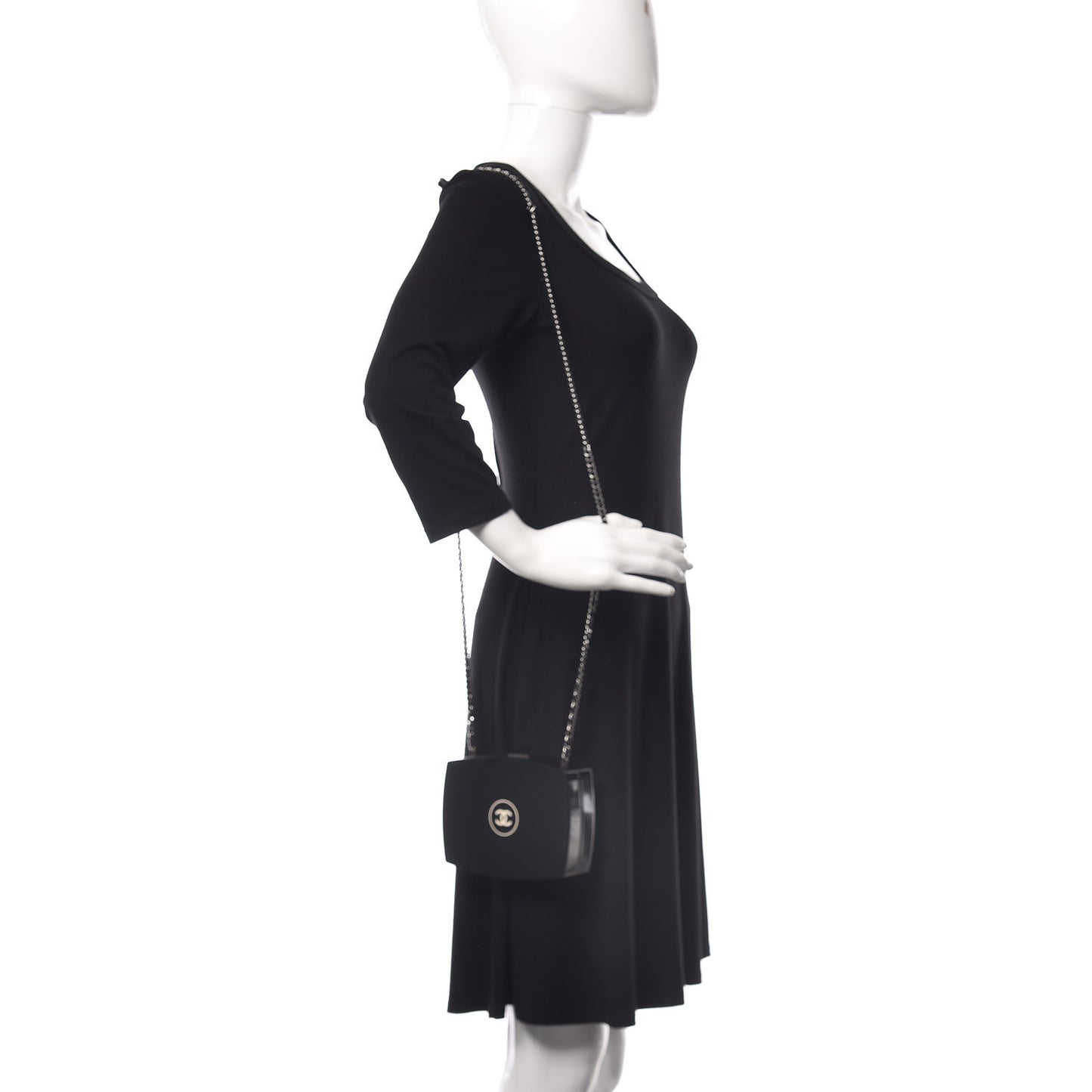 Plexiglass Compact Box Clutch Black