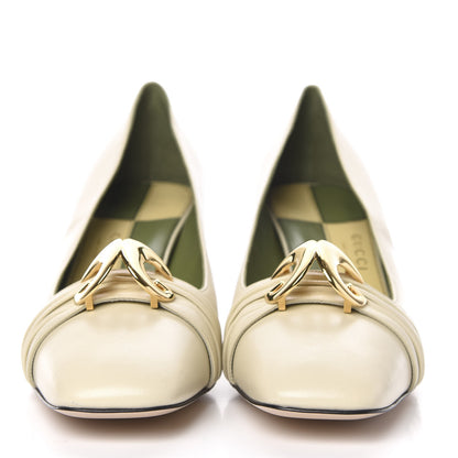 Gucci Malaga Kid Half Moon GG Square Toe Pumps 41.5 White 2 of 9