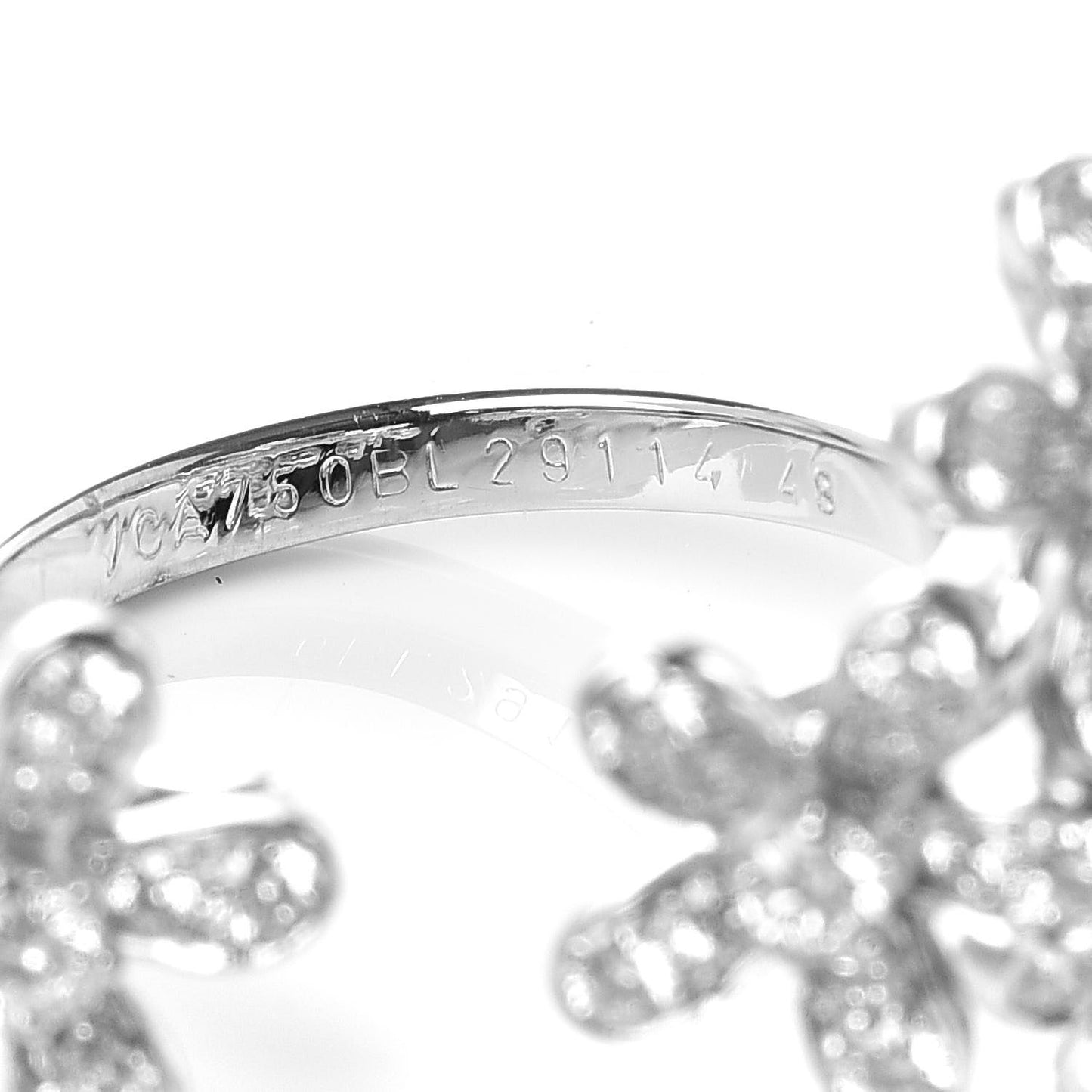 18K White Gold Diamond Socrate Between The Finger Ring 48 4.5