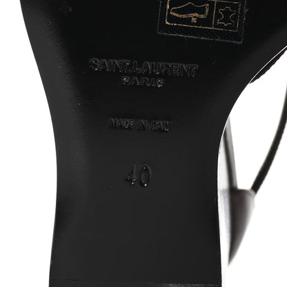 Saint Laurent Calfskin Cassandra 105 Wedges 40 Moro 7 of 7