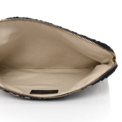 Christian Dior Oblique Pouch Clutch Blue 5 of 7