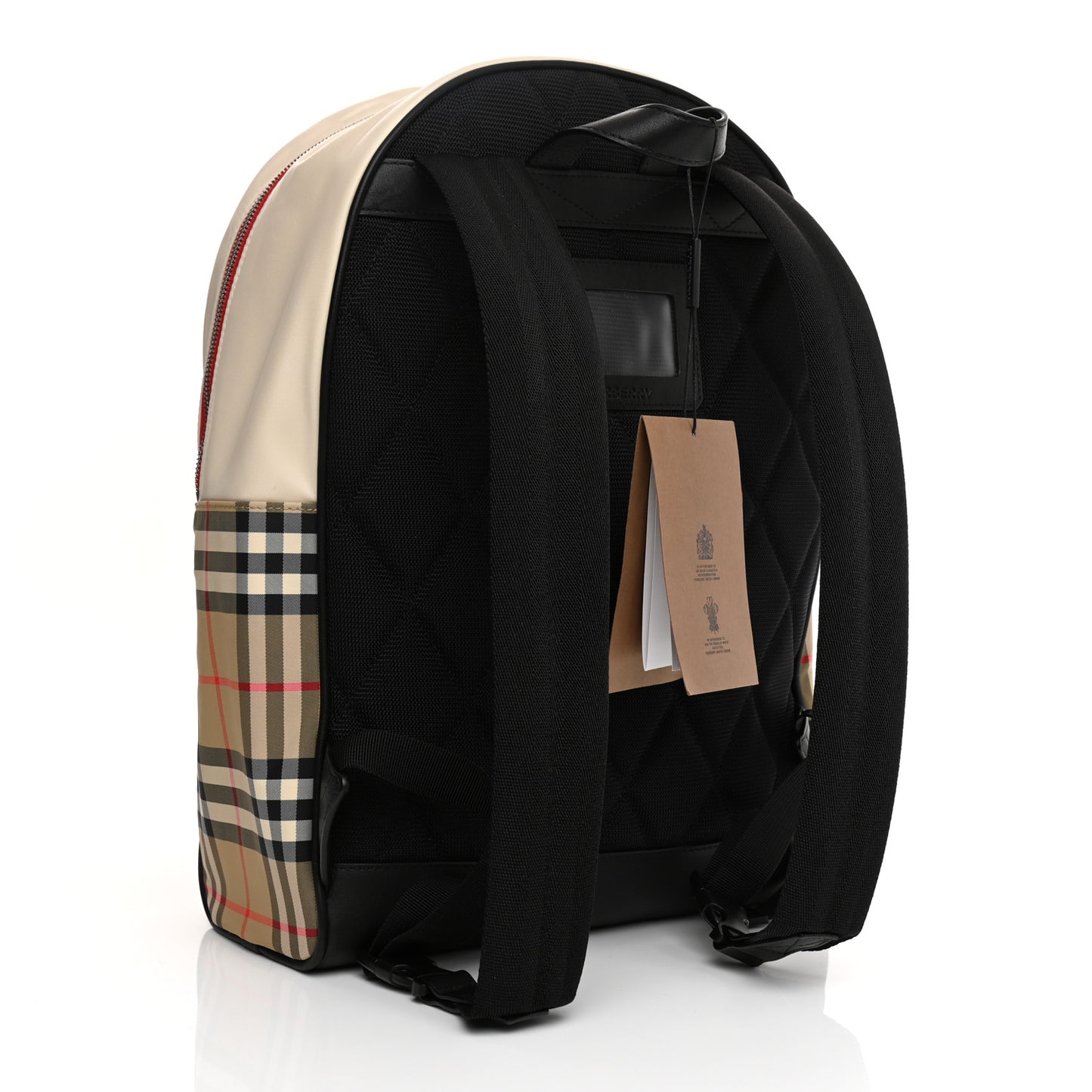 Econyl Vintage Check Kids Monogram Backpack Archive Beige