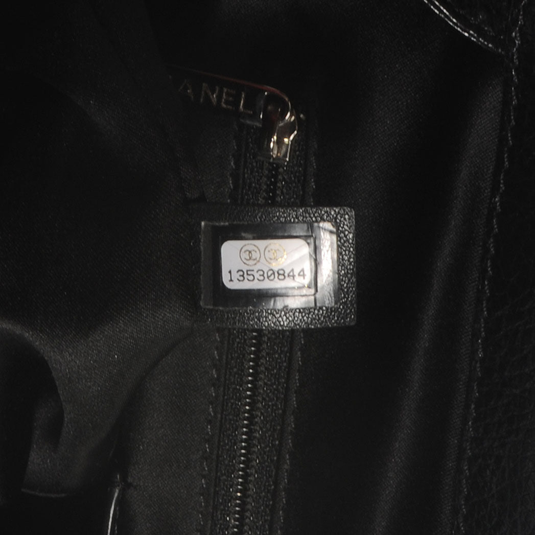 Chanel Glazed Calfskin Large On The Road Large Frame Tote Black 6 of 9