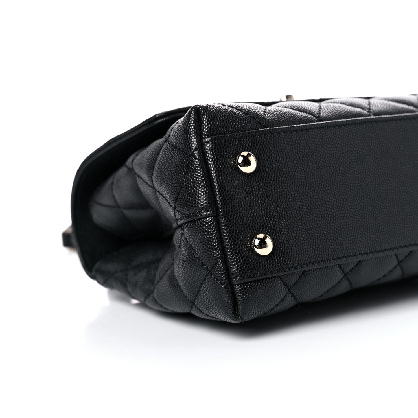 Caviar Quilted Mini Coco Handle Flap Black