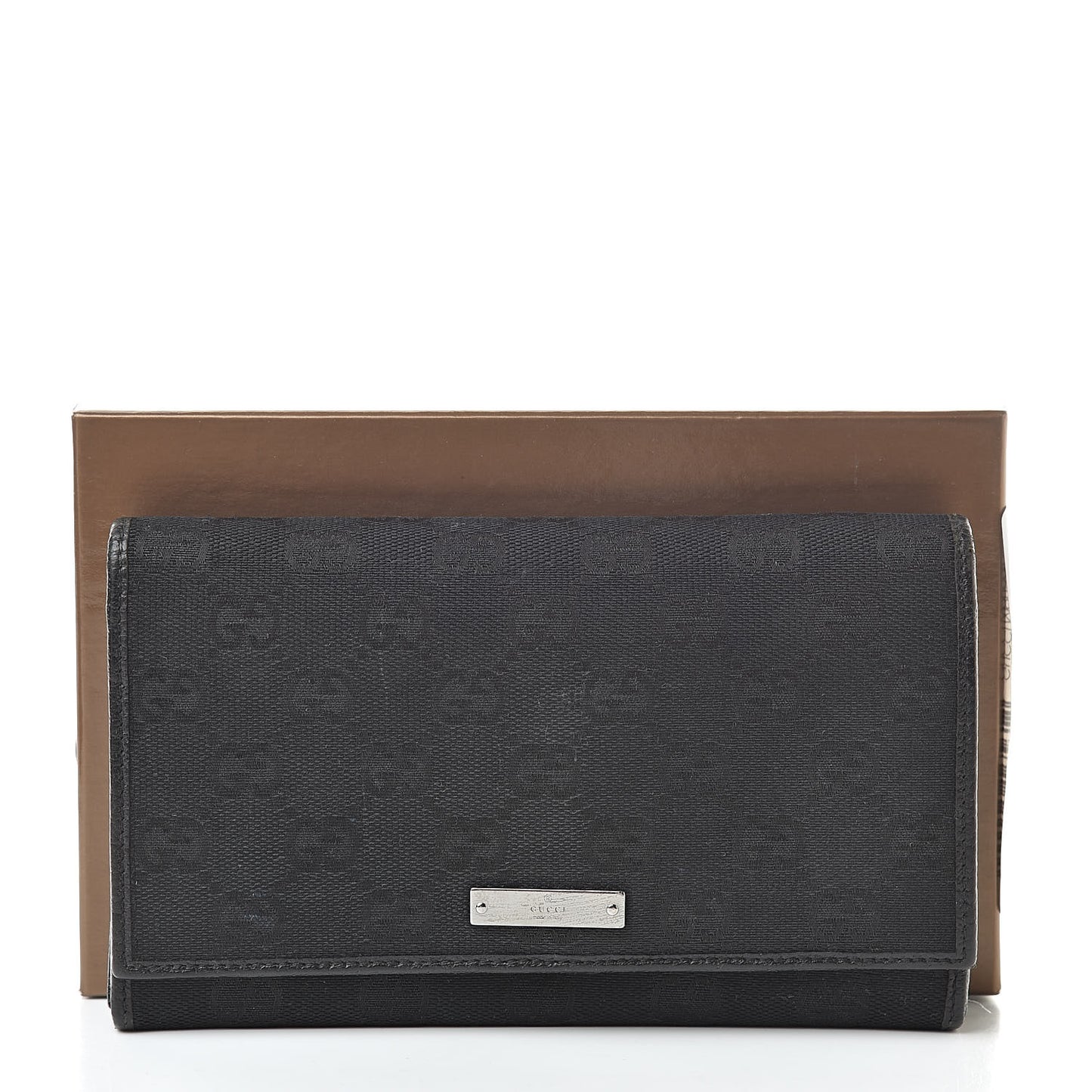 Monogram Metal Bar Continental Flap Wallet Black