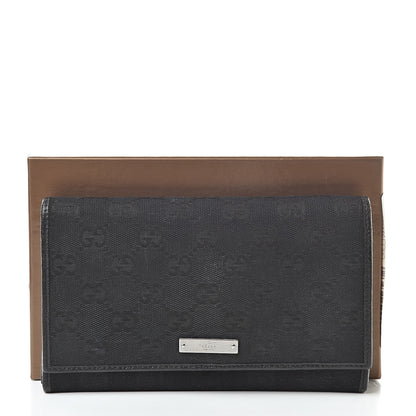 Gucci Monogram Metal Bar Continental Flap Wallet Black 18 of 18