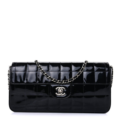 Chanel Patent Quilted East West Chocolate Bar Flap Black 1 of 8