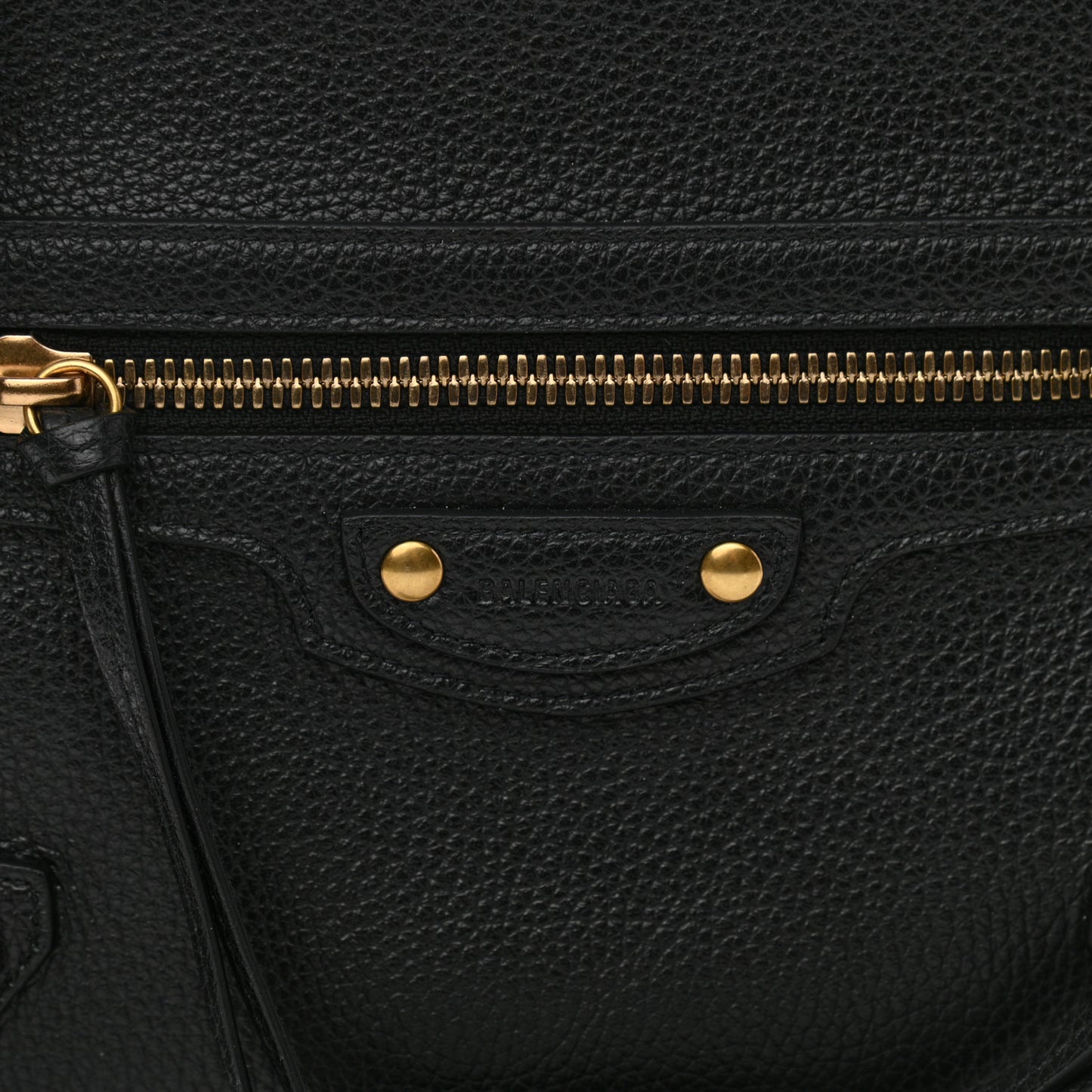 Grained Calfskin Neo Classic Gold Hardware Multipouch Black