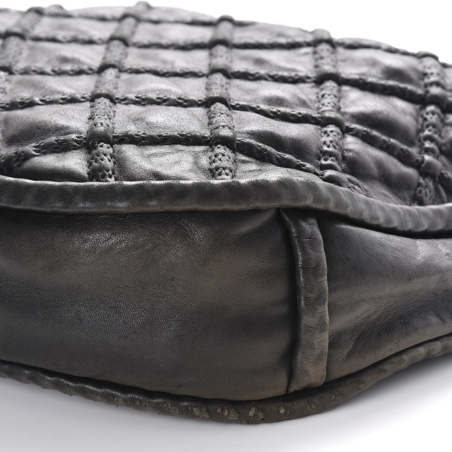 Quilted Lambskin Hidden Chain Hobo Black
