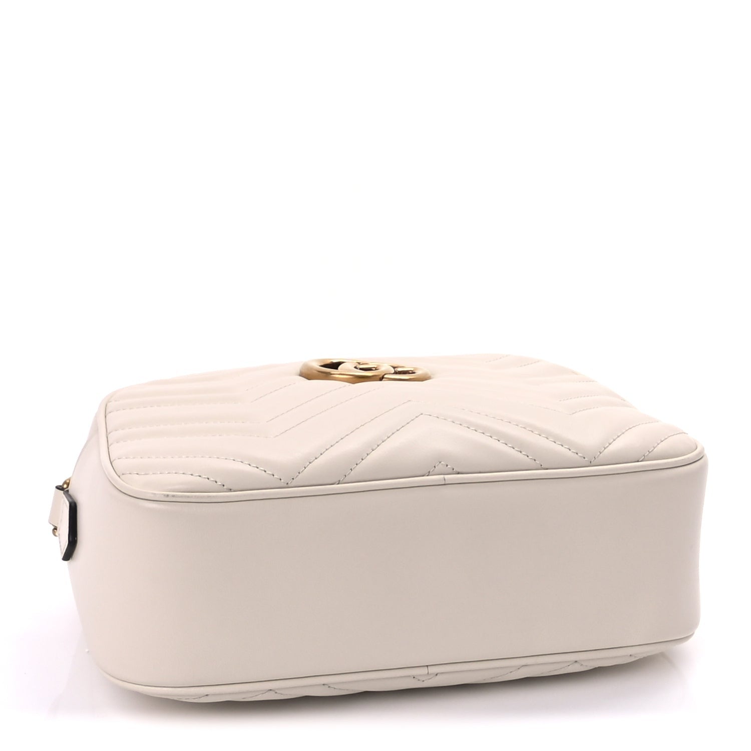 Gucci Calfskin Matelasse Small GG Marmont Chain Shoulder Bag  White 3 of 8