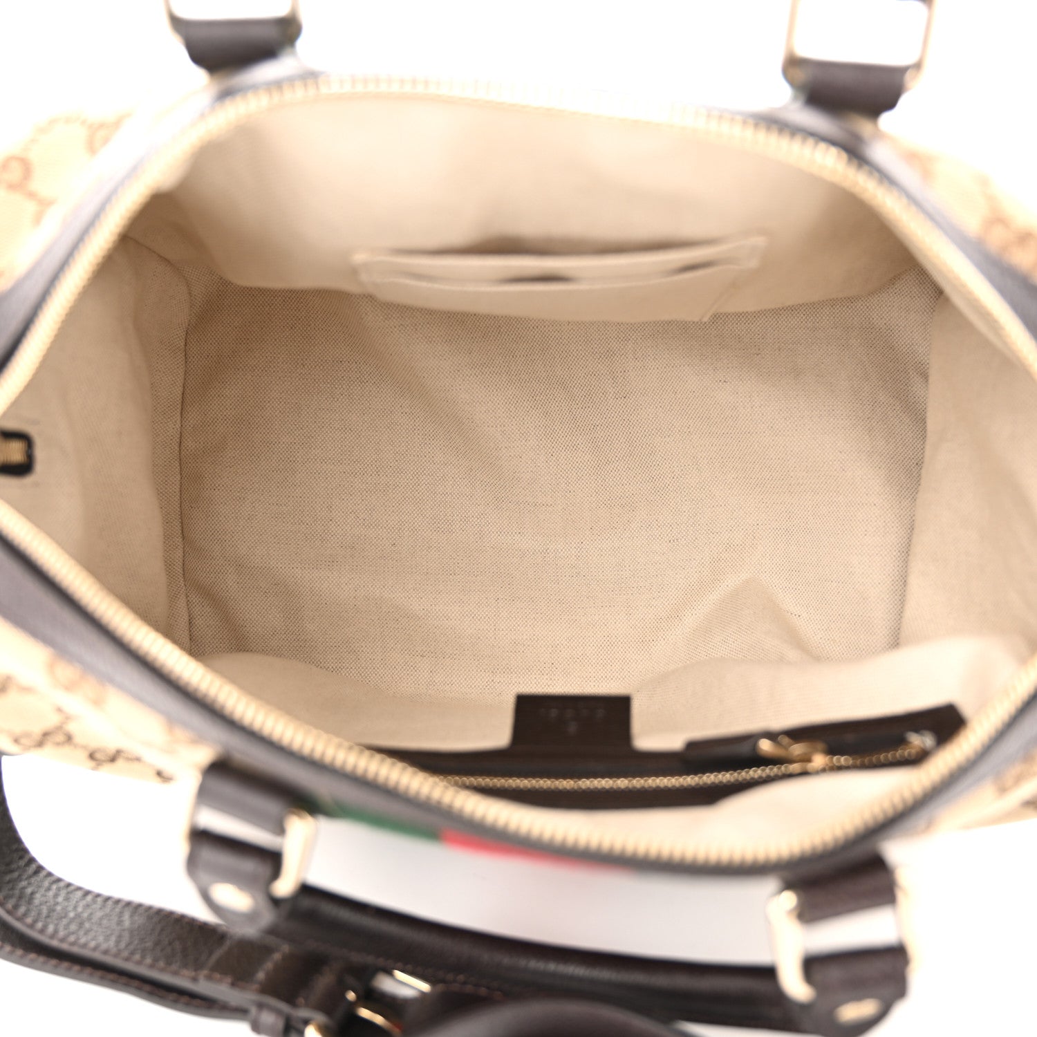 Gucci Monogram Vintage Web Medium Webby Bee Boston Dark Brown 5 of 12