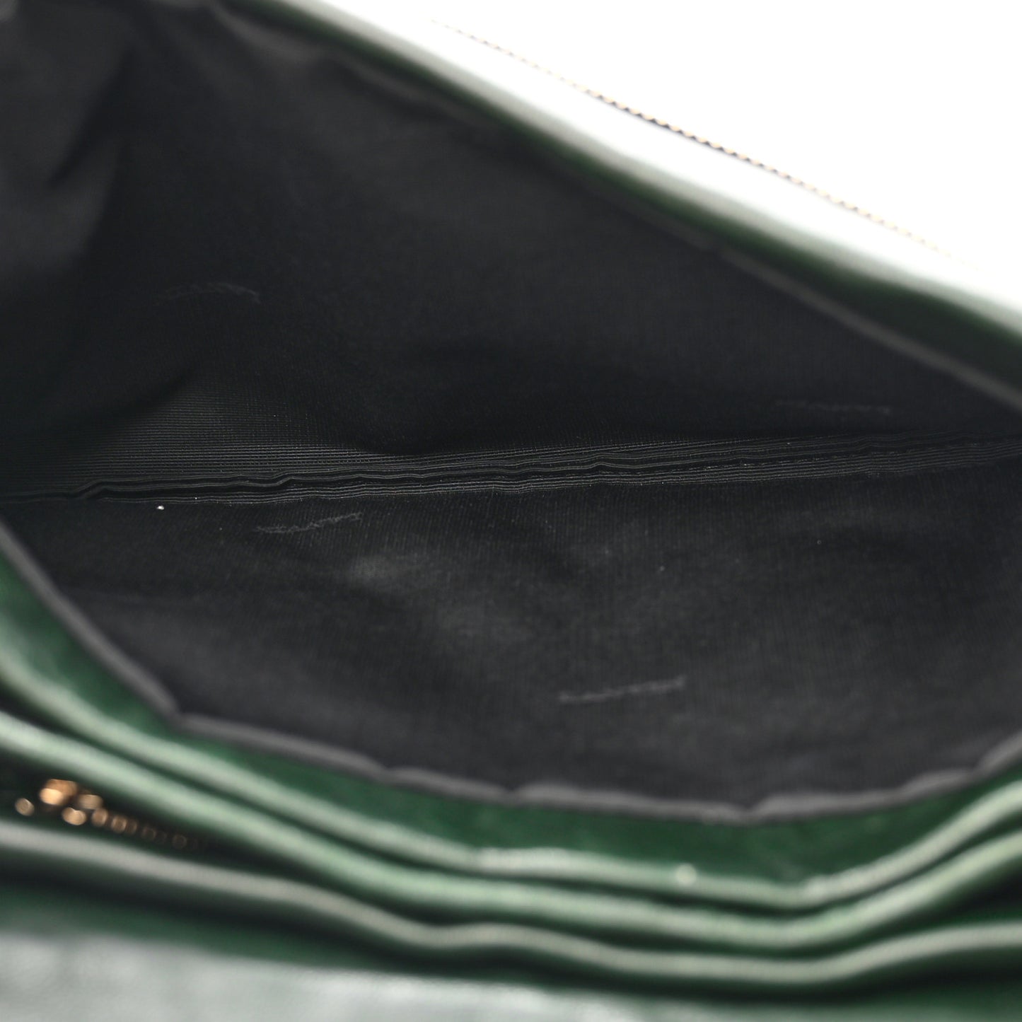 Lambskin Quilted Medium Sugar Flap Shoulder Bag Bottle Green