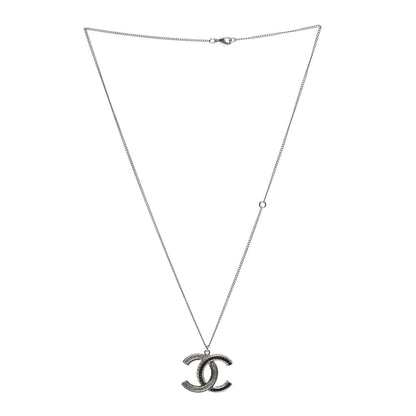Chanel Baguette Crystal Large CC Necklace Silver Black 3 of 6