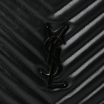 Saint Laurent Calfskin Matelasse Monogram Monochrome Lou Camera Bag Black 6 of 8