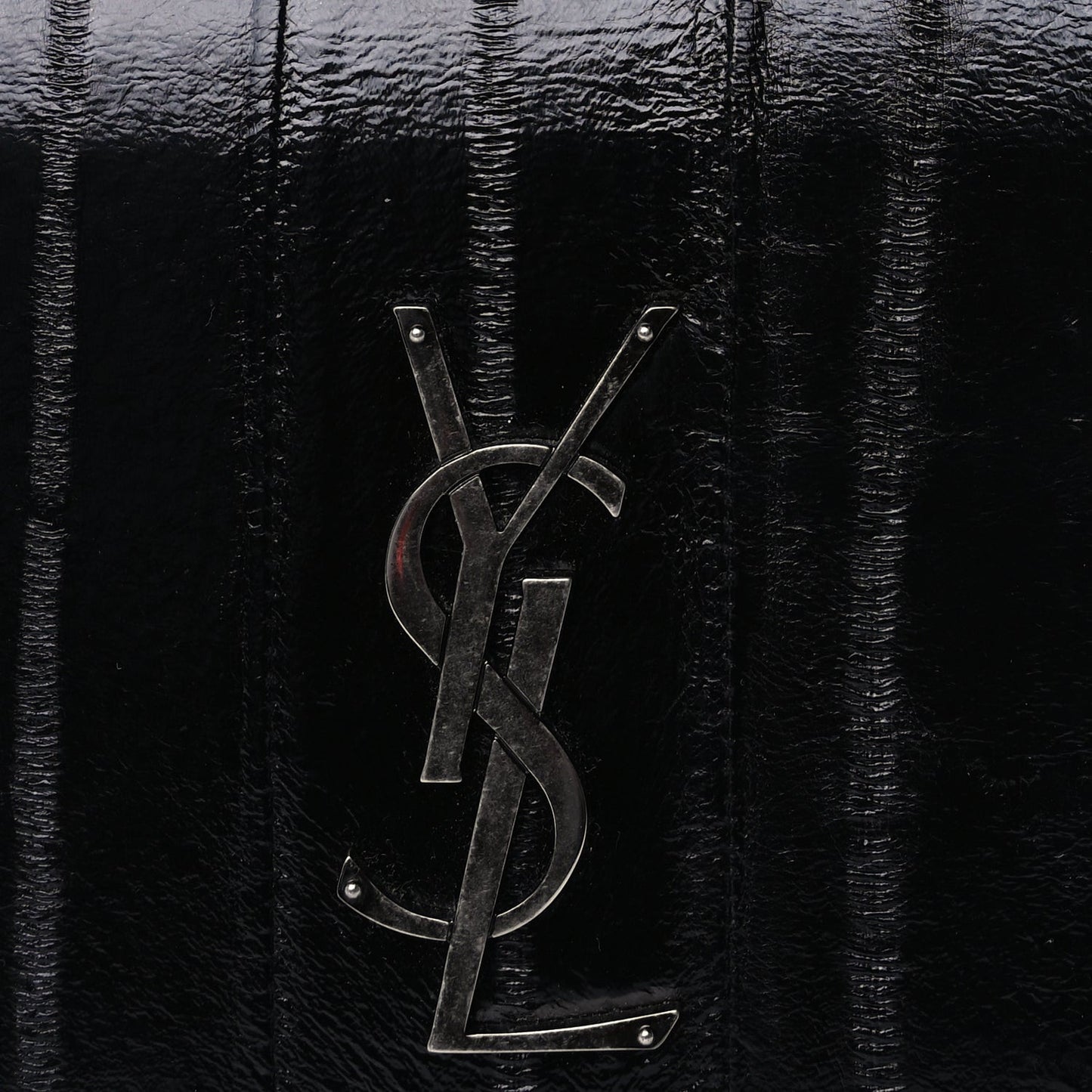 Glossy Eelskin Medium Monogram Sunset Black