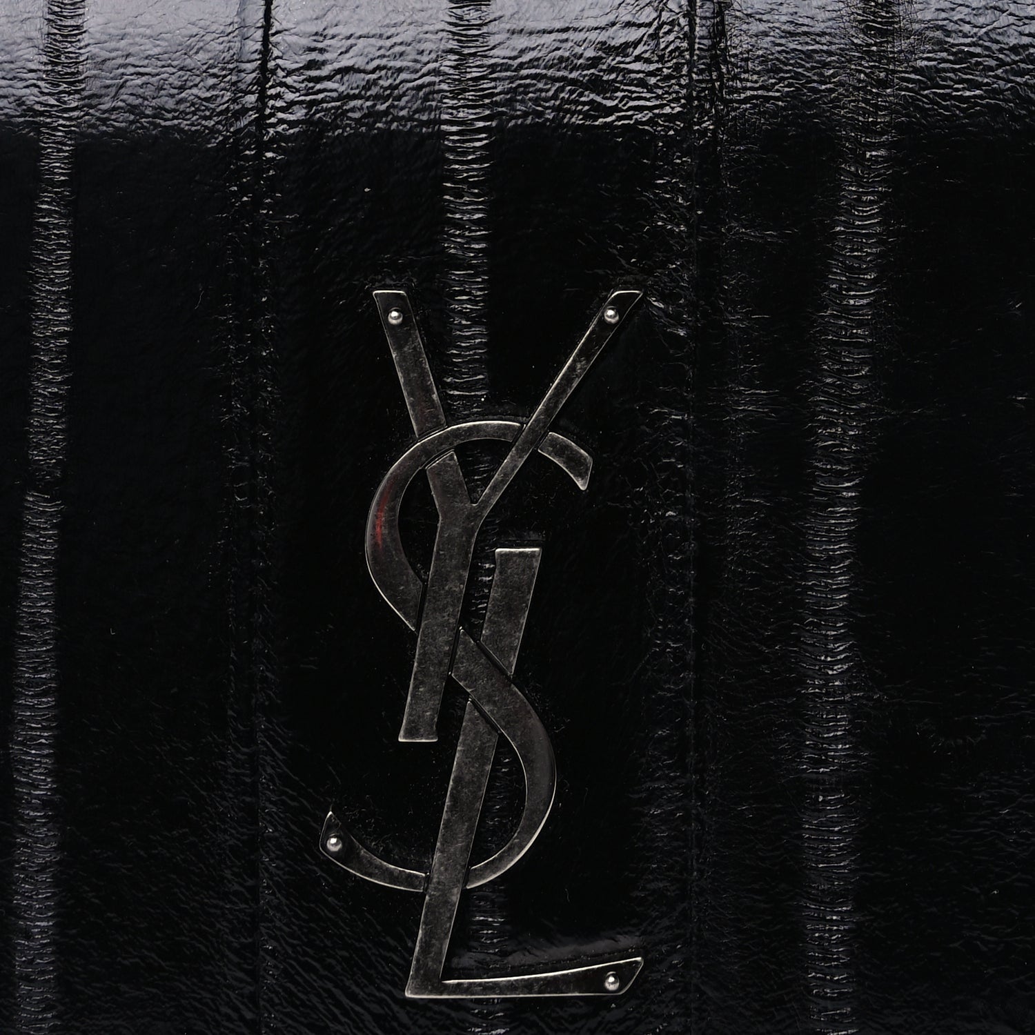 Saint Laurent Glossy Eelskin Medium Monogram Sunset Black 6 of 7