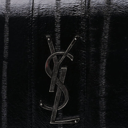 Saint Laurent Glossy Eelskin Medium Monogram Sunset Black 6 of 7