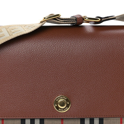 Burberry Calfskin Vintage Check Note Crossbody Bag Tan 6 of 8