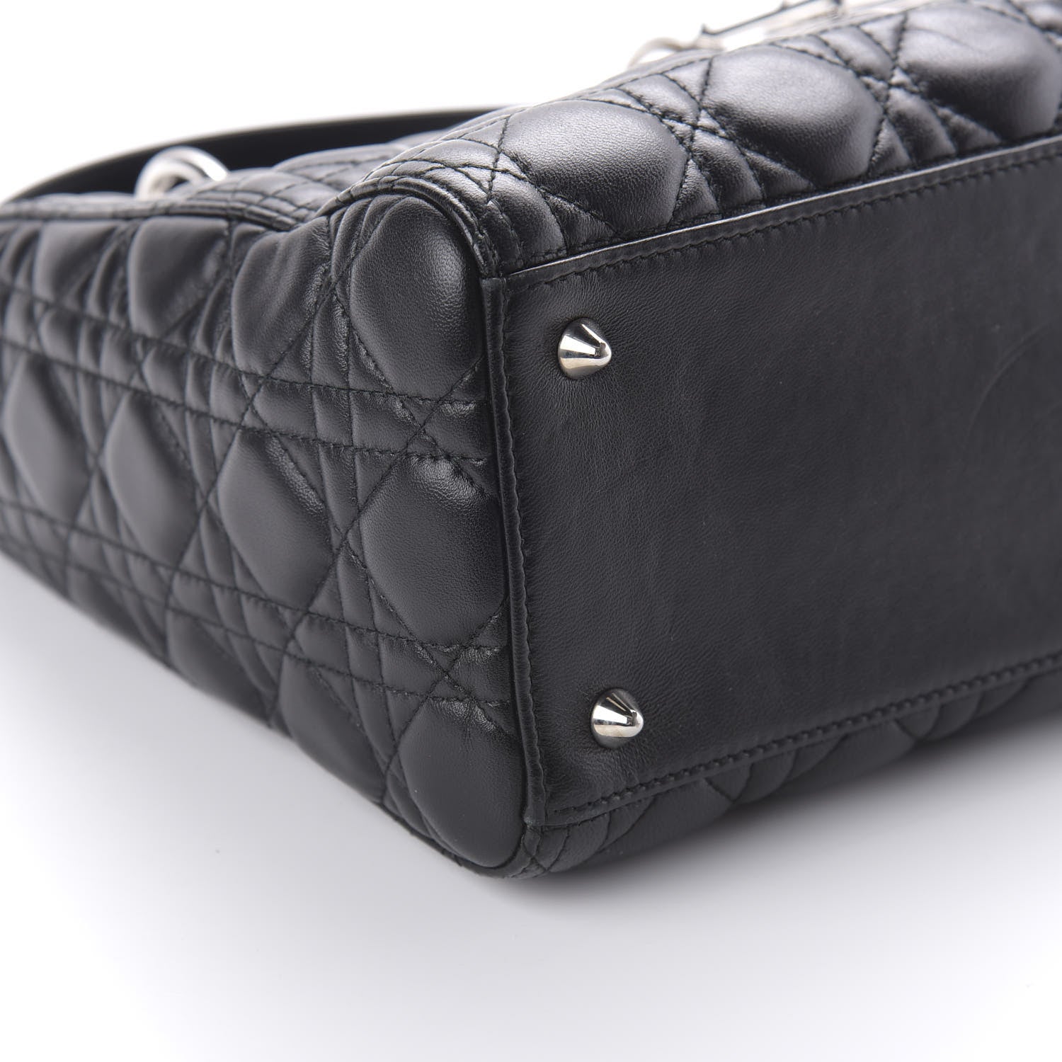 Christian Dior Lambskin Cannage Medium Lady Dior Black 6 of 10
