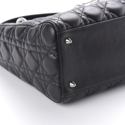 Christian Dior Lambskin Cannage Medium Lady Dior Black 6 of 10