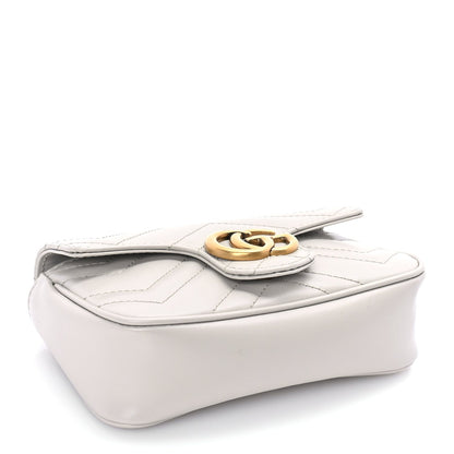 Gucci Calfskin Matelasse Super Mini GG Marmont Shoulder Bag Grey 3 of 8