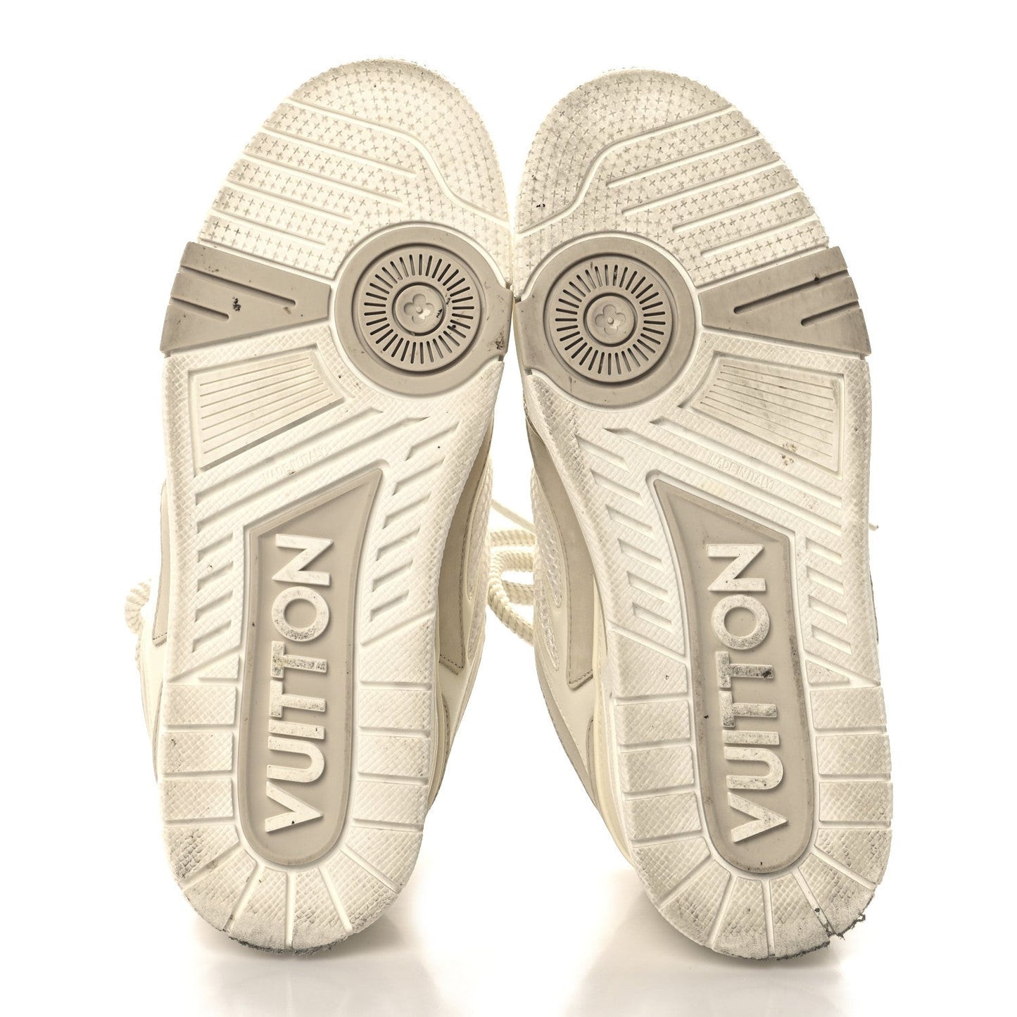 Calfskin Mesh Womens LV Skate Sneaker Beige White