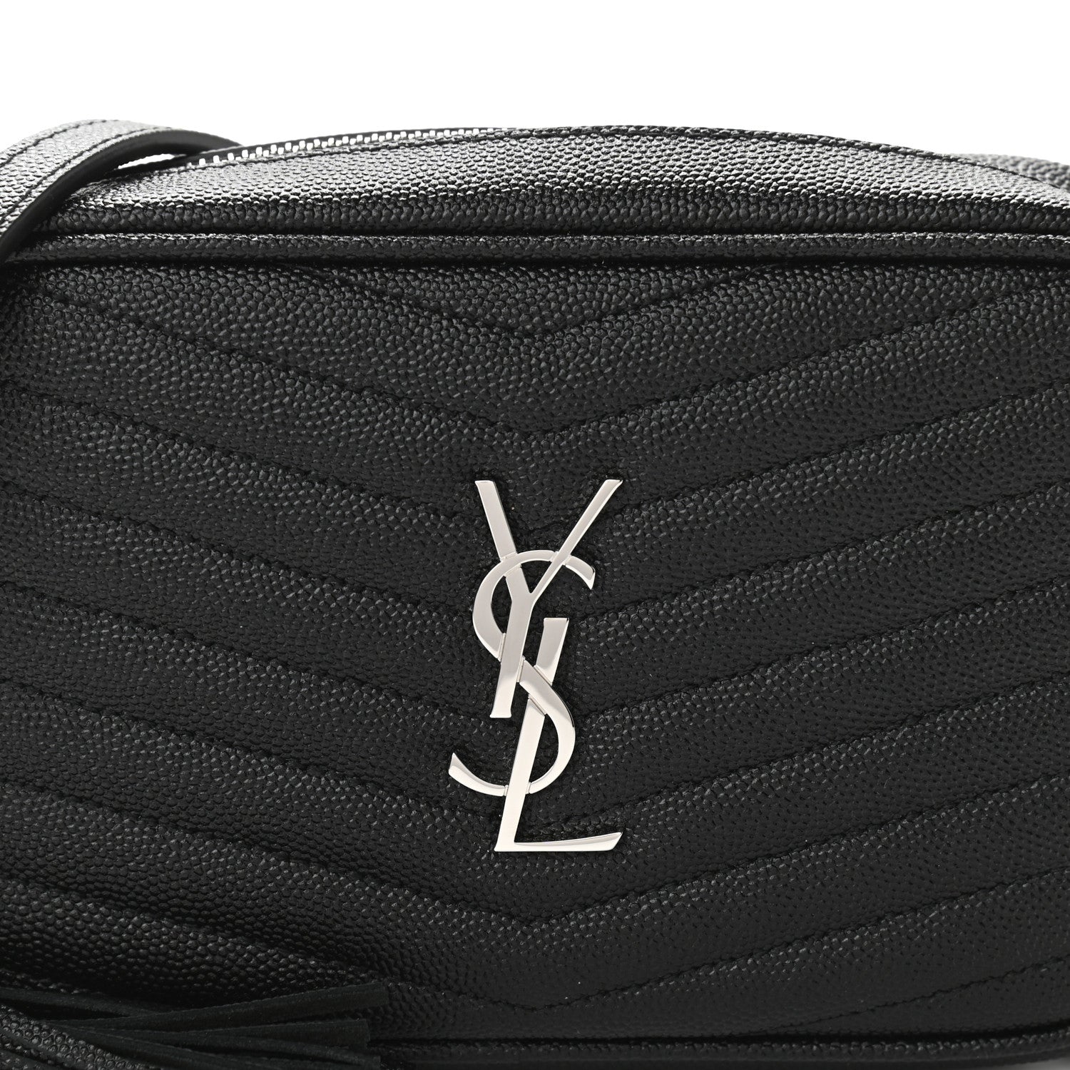 Saint Laurent Grain De Poudre Matelasse Monogram Mini Lou Camera Bag Black 8 of 10