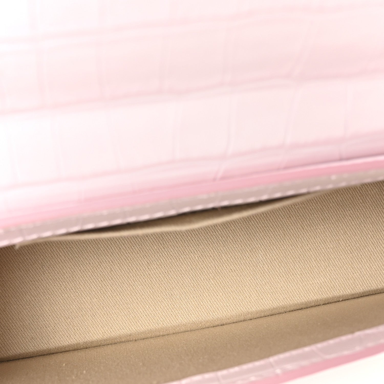 Jacquemus Calfskin Crocodile Embossed Le Chiquito Long Pale Pink 5 of 7