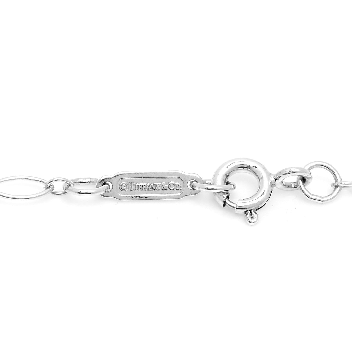 Sterling Silver Oval Key Pendant Link Necklace