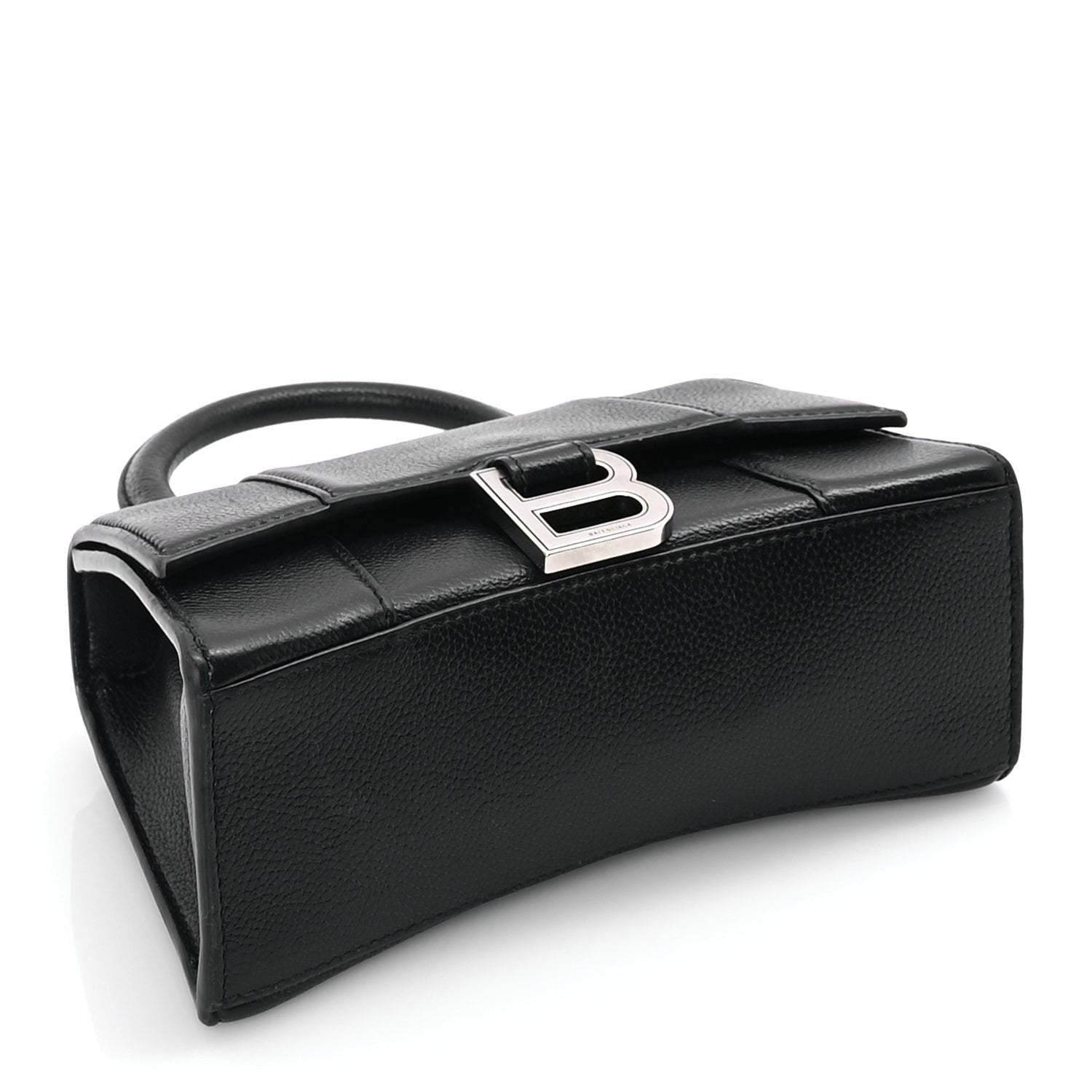 Balenciaga Grained Calfskin Hourglass Top Handle Bag XS Black 3 of 8