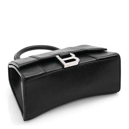 Balenciaga Grained Calfskin Hourglass Top Handle Bag XS Black 3 of 8